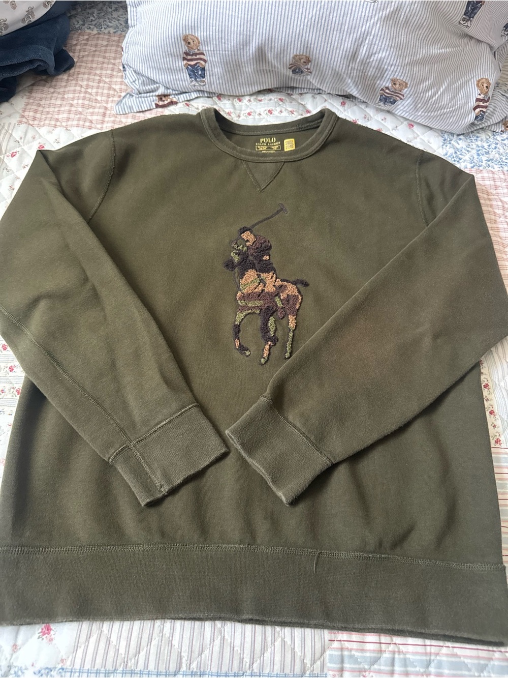 Polo by Ralph Lauren Olive Green Men’s Crewneck Sweatshirt